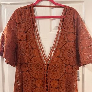 Chelsea28 Rust Lace Pool Swim Cover Up